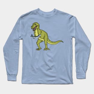 Funny T rex dinosaur illustration Long Sleeve T-Shirt